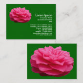 Carte De Visite Camélie rose 3 - Vert herbe (Devant / Derrière)