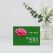 Carte De Visite Camélie rose 3 - Vert herbe (Debout devant)