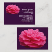 Carte De Visite Camélie rose 3 - Violet foncé (Devant / Derrière)