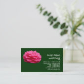 Carte De Visite Camélie rose - Vert foncé (Debout devant)