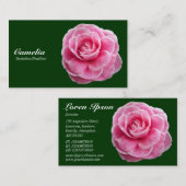 Carte De Visite Camélie rose - Vert foncé 003300 (Devant / Derrière)