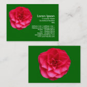 Carte De Visite Camélie rouge - Vert herbe (Devant / Derrière)