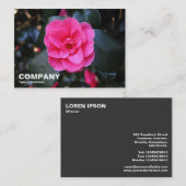 Carte De Visite Camellia rose (Devant / Derrière)