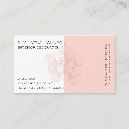 Carte De Visite Camellia rose (Devant)