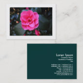 Carte De Visite Camellia Rose (Bordé) (Devant / Derrière)