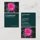 Carte De Visite Camellia rose - Vert foncé 02 (Devant / Derrière)
