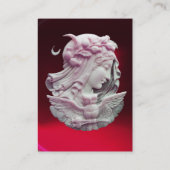 CARTE DE VISITE CAMEO ANTIQUE, DAME DE LUNE DE NUIT AVEC OWL (Dos)