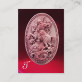 CARTE DE VISITE CAMEO ANTIQUE / SAINT GEORGE AVEC MONOGRAPHIE DRAG (Dos)