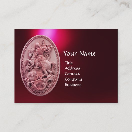 CARTE DE VISITE CAMEO ANTIQUE / SAINT GEORGE AVEC MONOGRAPHIE DRAG (Devant)