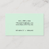 Carte De Visite Caméra à main Flore Lavande Monnaie Vert Photo (Dos)