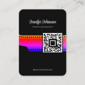 Carte De Visite Caméra à rouleaux QR Code noir (Devant)