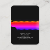 Carte De Visite Caméra à rouleaux QR Code noir (Dos)