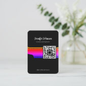 Carte De Visite Caméra à rouleaux QR Code noir (Debout devant)