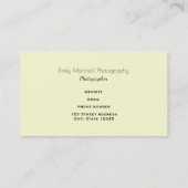 Carte De Visite Caméra Avec Feuilles Bleus Azur Et Papillons (Dos)