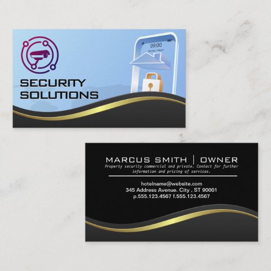 Carte De Visite Camera | Cybersécurité technologique (Devant / Derrière)