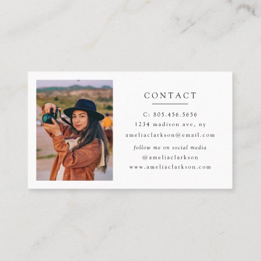 Carte De Visite Caméra d'aquarelle mariage (Dos)