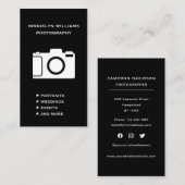 Carte De Visite Caméra de médias sociaux verticale photographie in (Devant / Derrière)