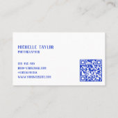 Carte De Visite Caméra de photographie à main unique Code QR (Dos)