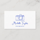Carte De Visite Caméra de photographie à main unique Code QR (Devant)