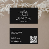 Carte De Visite Caméra de photographie à main unique Code QR