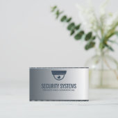 Carte De Visite Caméra de sécurité | Arrière - plan métallique (Debout devant)
