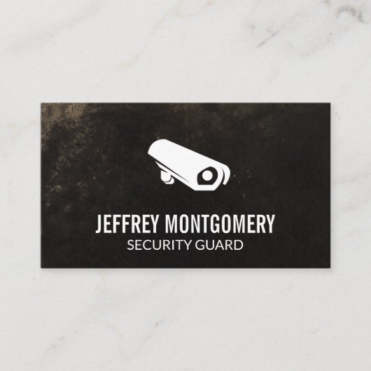 Carte De Visite Caméra de sécurité | Grunge Arrière - plan (Devant)