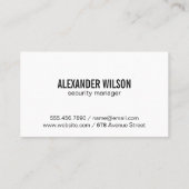 Carte De Visite Caméra de sécurité | Logo de la maison (Dos)