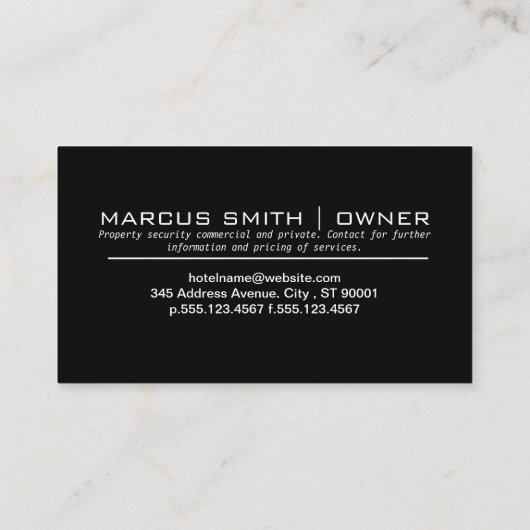 Carte De Visite Caméra de sécurité | Surveillance | Protection (Dos)