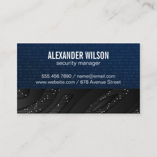 Carte De Visite Caméra de sécurité | Technologie | Code binaire (Dos)