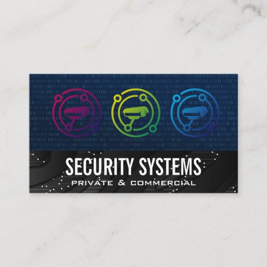 Carte De Visite Caméra de sécurité | Technologie | Code binaire (Devant)