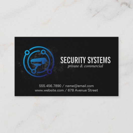 Carte De Visite Caméra de sécurité | Verrouiller (Devant)