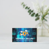Carte De Visite Caméra de technologie de sécurité | Codage de cade (Debout devant)