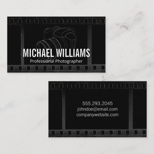 Carte De Visite Caméra et film (Devant / Derrière)