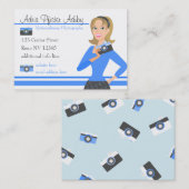 Carte De Visite Camera Girl-Blue (Devant / Derrière)
