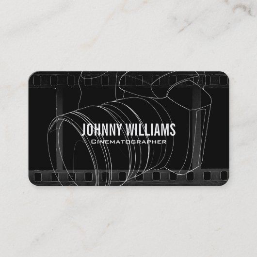 Carte De Visite Camera Lens | Film Background Business Card (Devant)