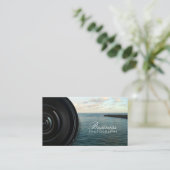 Carte De Visite Camera Lens Ocean Paysage Photographie (Debout devant)
