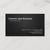 Carte De Visite Camera Lens Store - Photographe noir et blanc (Dos)