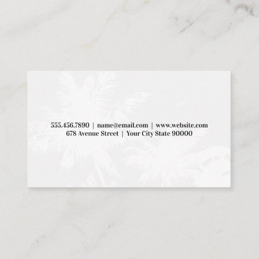 Carte De Visite Camera Modern Icon | Tropical Trees Background (Dos)