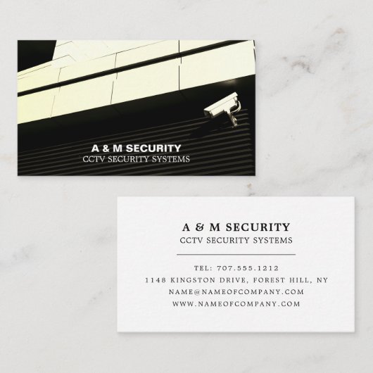 Carte De Visite Caméra montée CCTV, service de caméra de sécurité (Devant / Derrière)