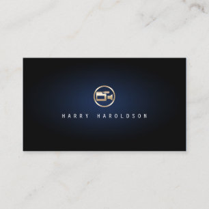 Carte De Visite Caméra Opérateur Élégant Caméra Icon Blue Glow