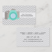 Carte De Visite Caméra photo numérique moderne Chevron Photographe (Devant / Derrière)