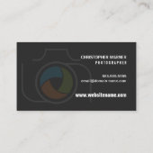 Carte De Visite Caméra photo Shutter Green Orange Blue Grey (Dos)