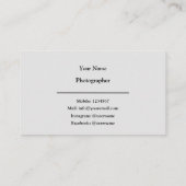 Carte De Visite Caméra photo Vintage (Dos)