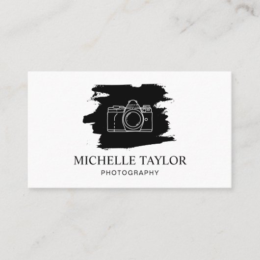 Carte De Visite Caméra professionnelle de photographie simple Code (Devant)