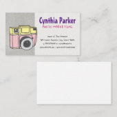 Carte De Visite Caméra rétro| Main tirée | Créateur de contenu (Devant / Derrière)