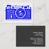 Carte De Visite Caméra russe - Bleu sur blanc (Devant / Derrière)
