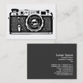 Carte De Visite Caméra russe - noir sur blanc (Devant / Derrière)