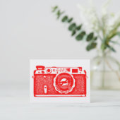 Carte De Visite Caméra russe - Rouge sur blanc (Debout devant)