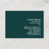 Carte De Visite Caméra russe - Vert foncé sur Vert bleu clair (Dos)