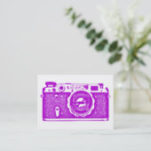 Carte De Visite Caméra russe - violet sur blanc (Debout devant)